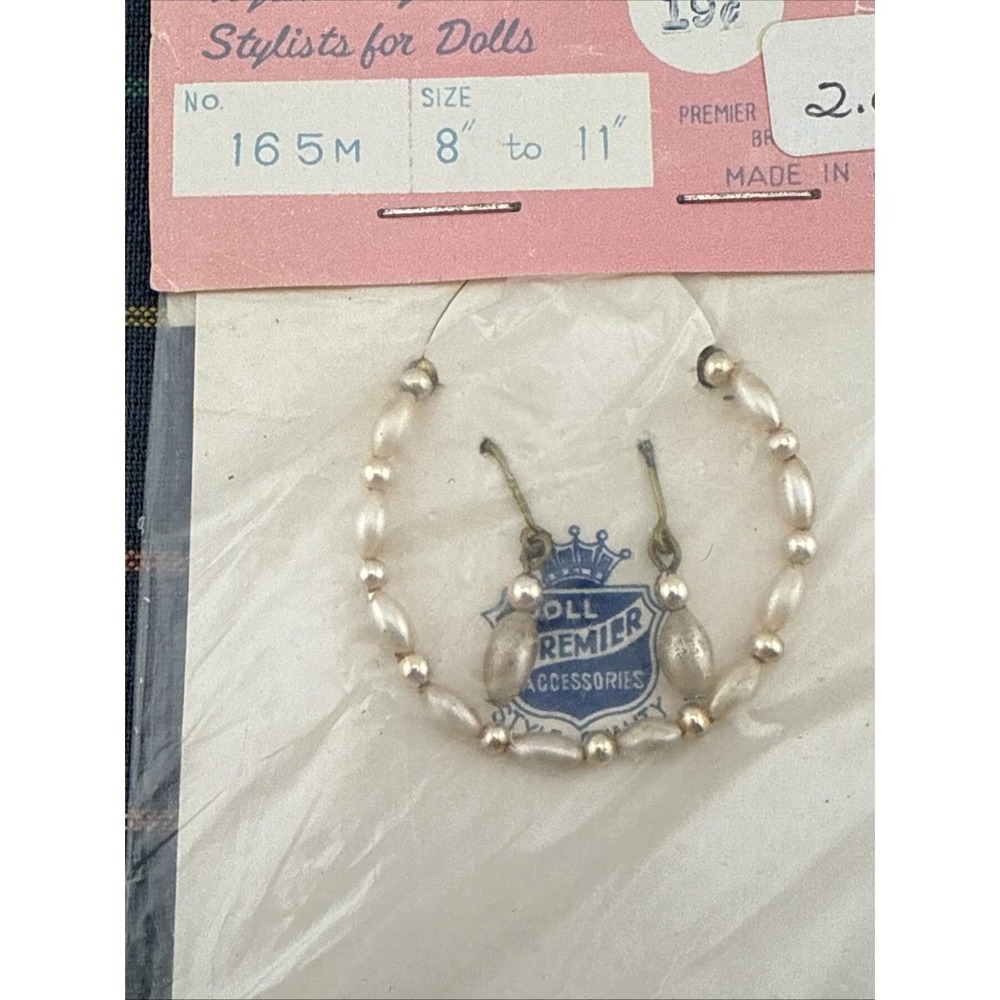 Vintage Premier Glamour Doll Pearl Strand Necklace & Earrings for Barbie Japan